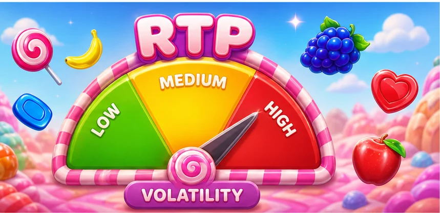 Sweet Bonanza RTP ve volatilite göstergesi
